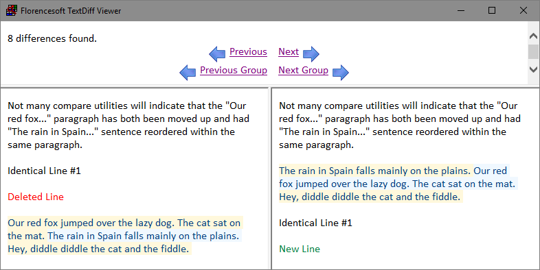 compare two text files for differences