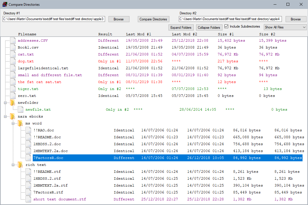 Compare Folders / Directories On Windows