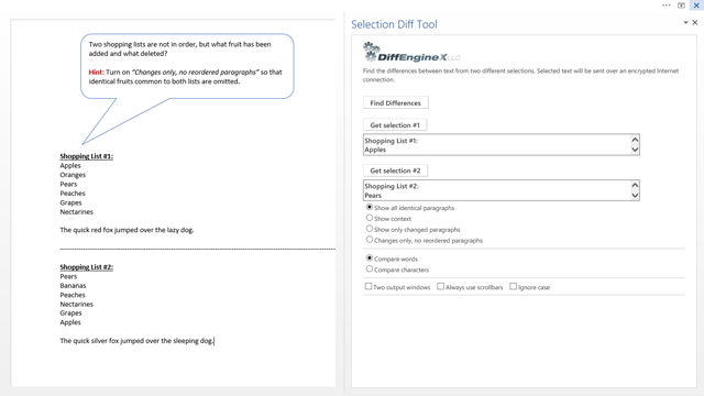 Compare Text For Differences Inside Microsoft Word and Excel With Our Office Add-In