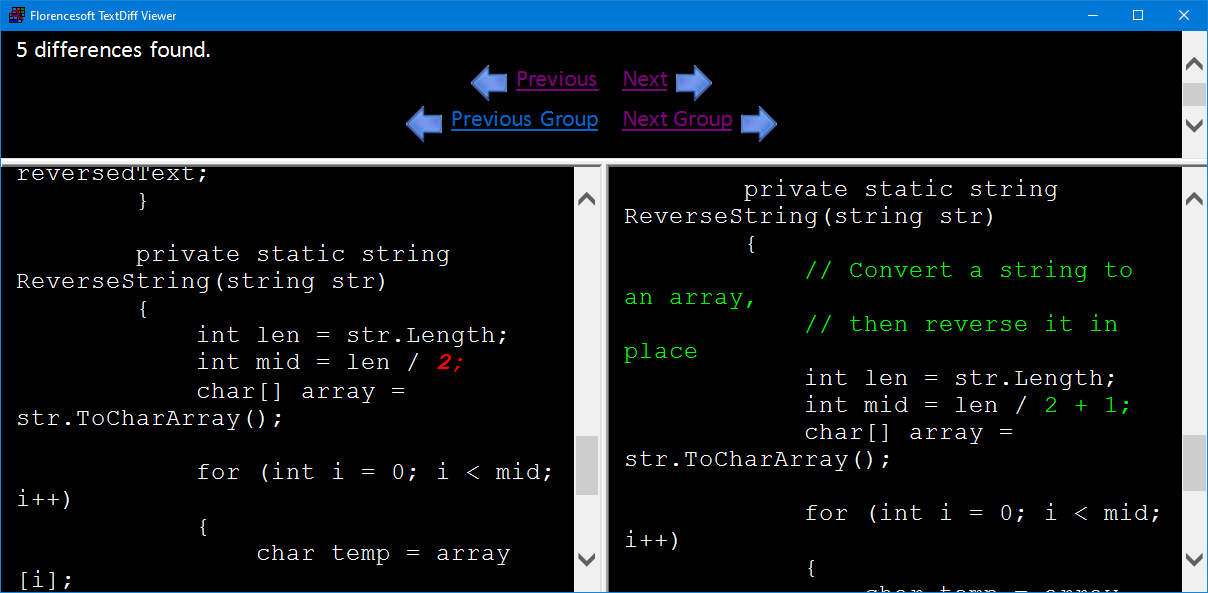Viewing Source Code Text Differences On Windows (Larger Text)